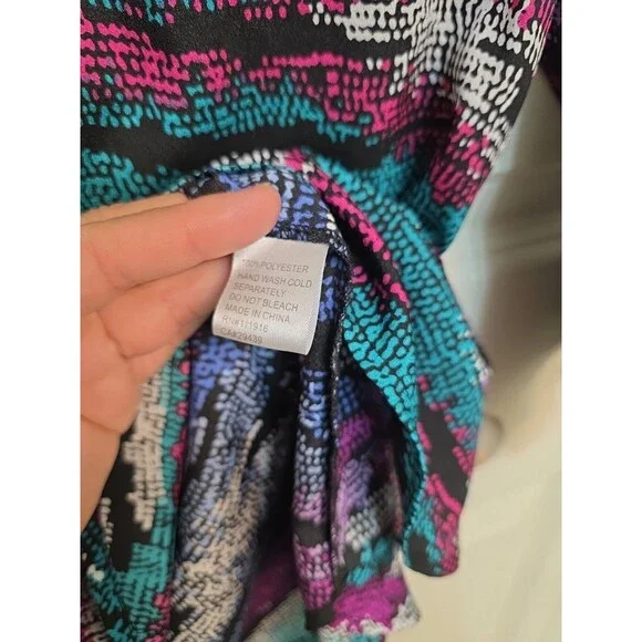 Yumi Kim Multicolor Abstract Print Blouse Women’s Size S Long Sleeve Top - Picture 5 of 13